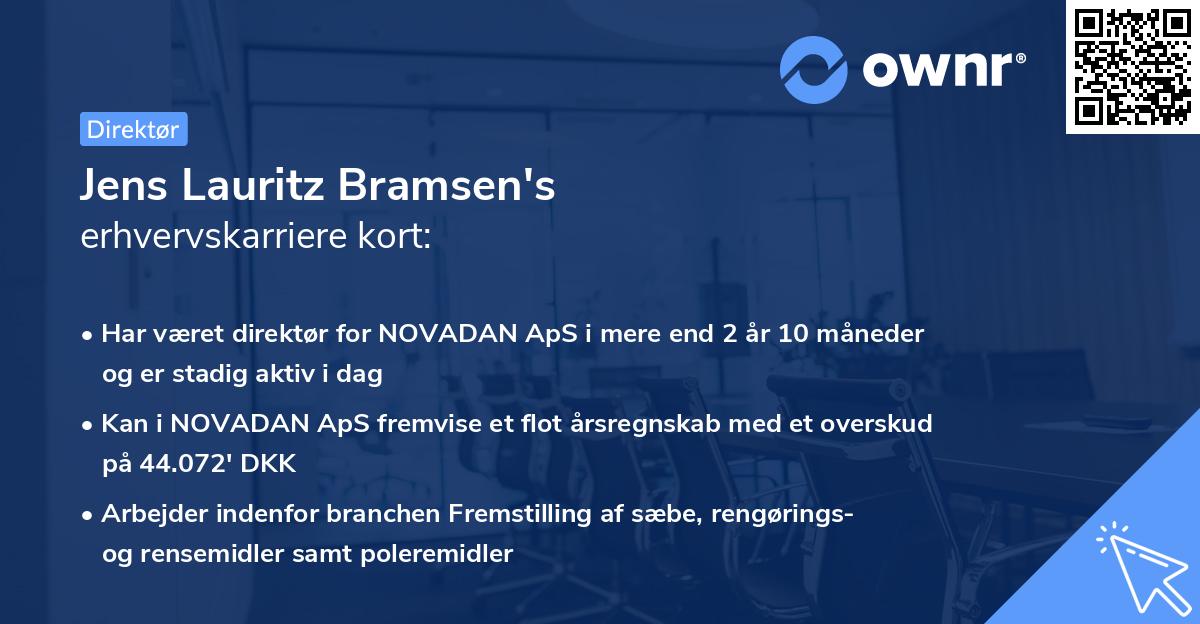 Jens Lauritz Bramsen's erhvervskarriere kort