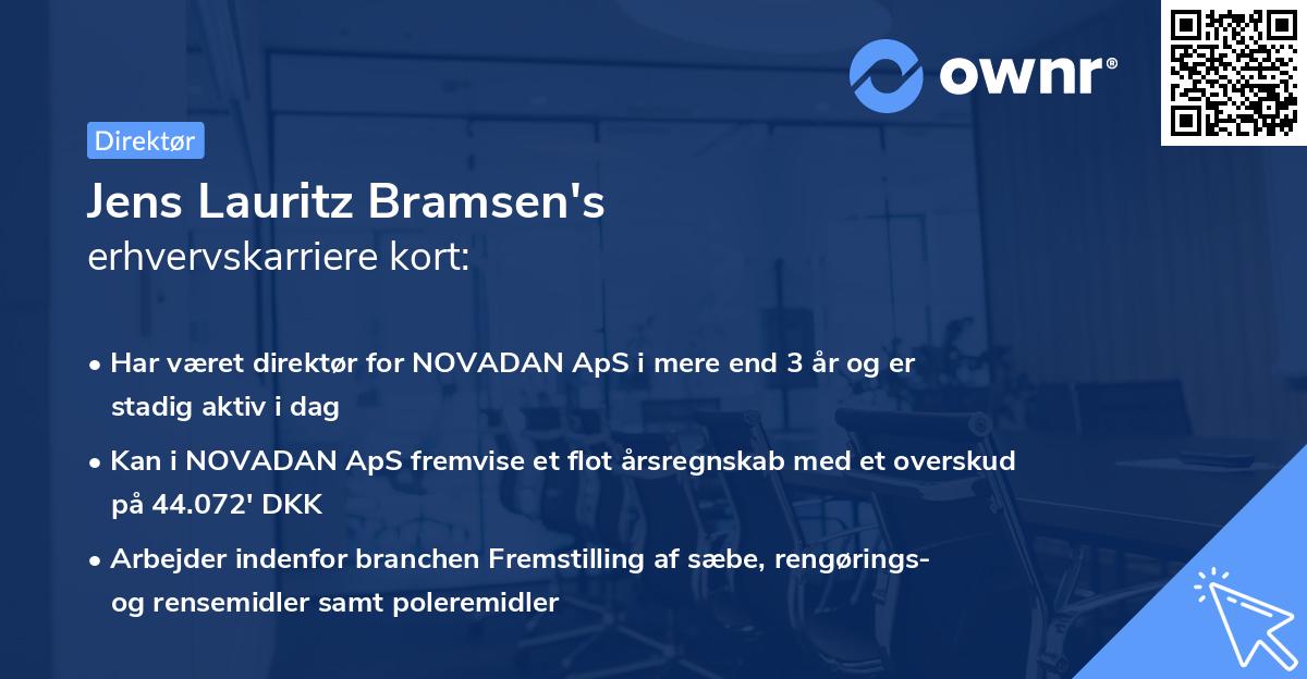 Jens Lauritz Bramsen's erhvervskarriere kort