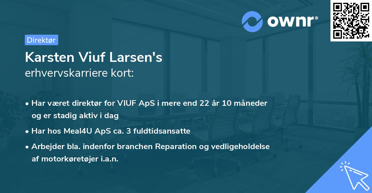 Karsten Viuf Larsen's erhvervskarriere kort