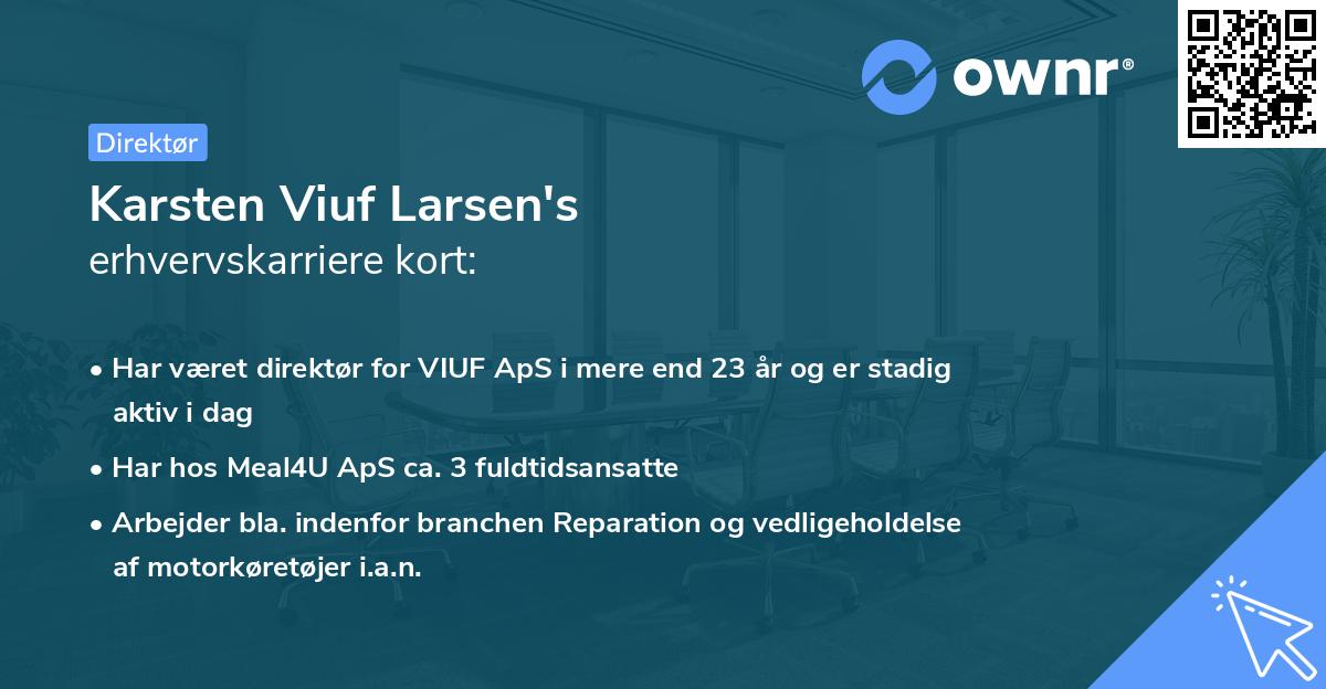 Karsten Viuf Larsen's erhvervskarriere kort