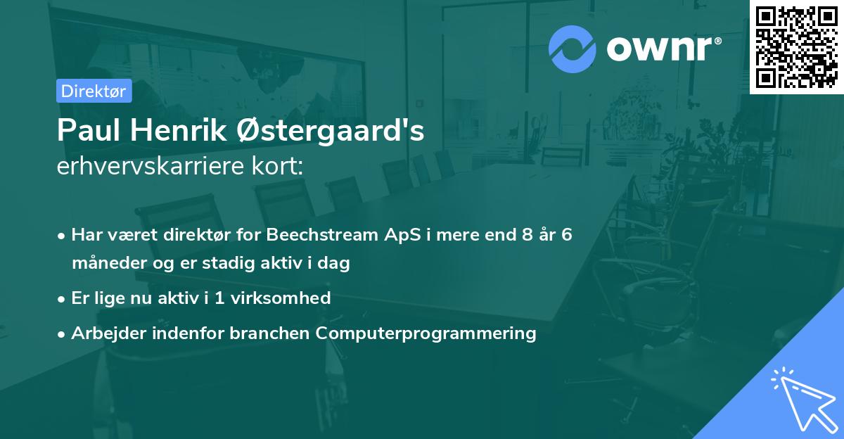 Paul Henrik Østergaard's erhvervskarriere kort
