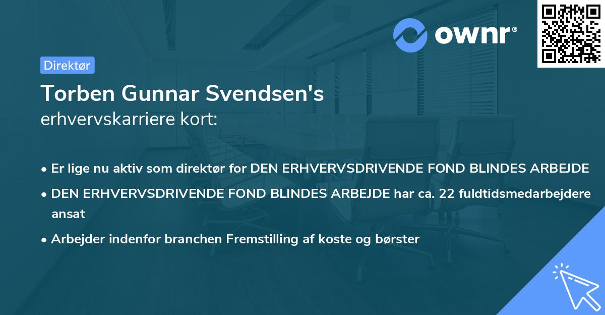 Torben Gunnar Svendsen's erhvervskarriere kort