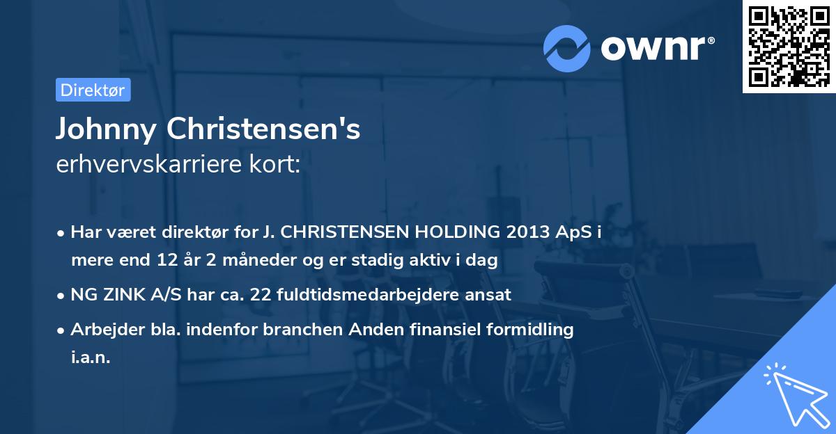 Johnny Christensen's erhvervskarriere kort