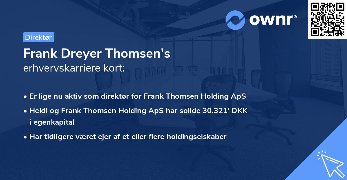 Frank Dreyer Thomsen's erhvervskarriere kort