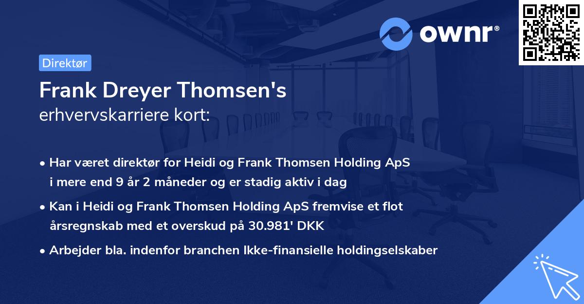 Frank Dreyer Thomsen's erhvervskarriere kort