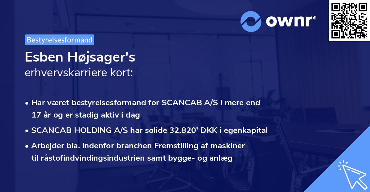 Esben Højsager's erhvervskarriere kort