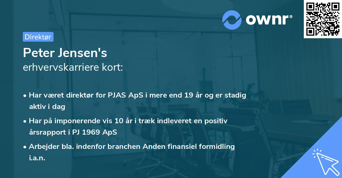 Peter Jensen's erhvervskarriere kort
