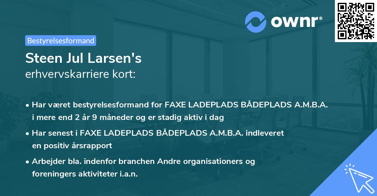 Steen Jul Larsen's erhvervskarriere kort