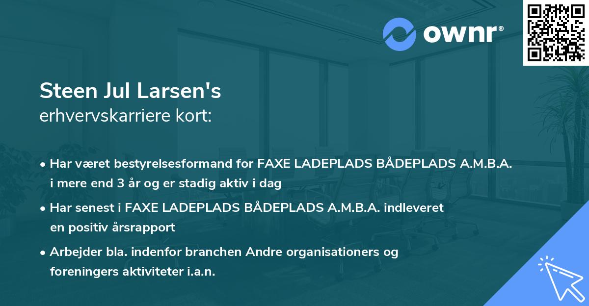 Steen Jul Larsen's erhvervskarriere kort