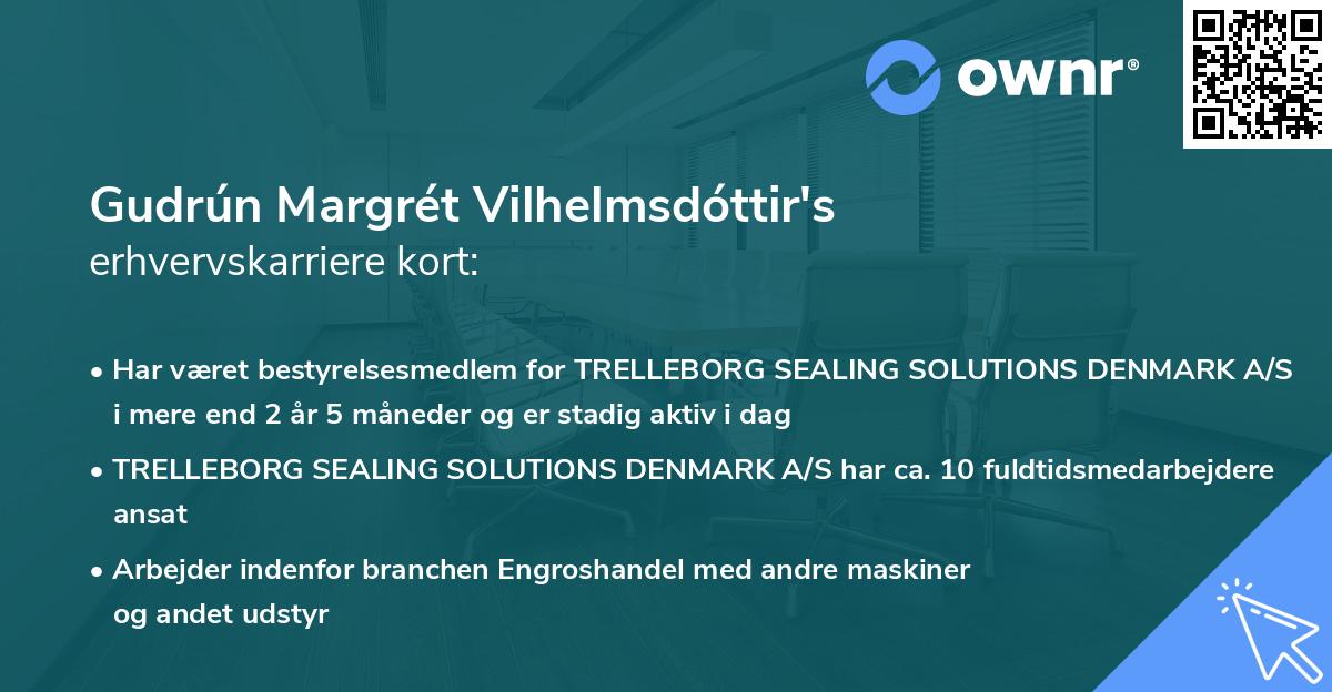 Gudrún Margrét Vilhelmsdóttir's erhvervskarriere kort