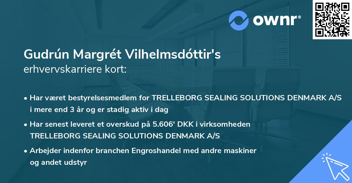 Gudrún Margrét Vilhelmsdóttir's erhvervskarriere kort