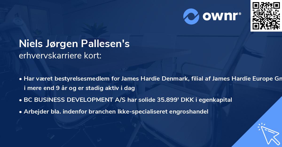 Niels Jørgen Pallesen's erhvervskarriere kort