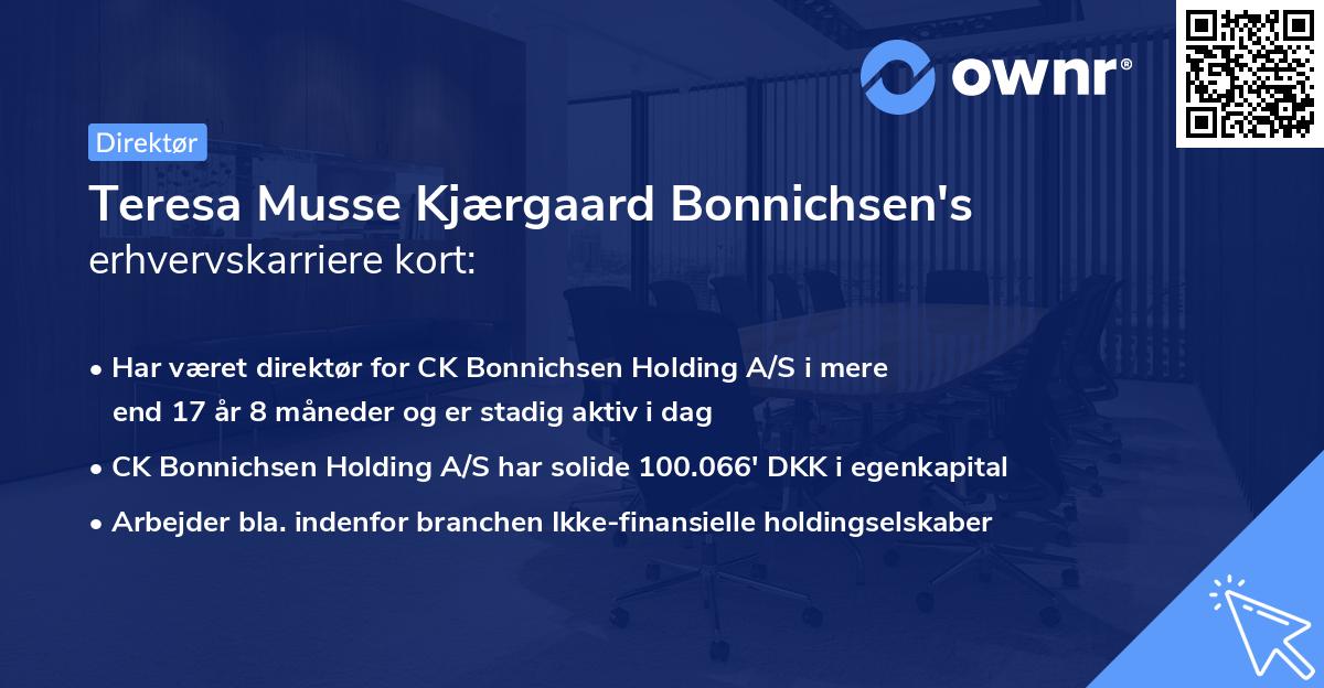 Teresa Musse Kjærgaard Bonnichsen's erhvervskarriere kort