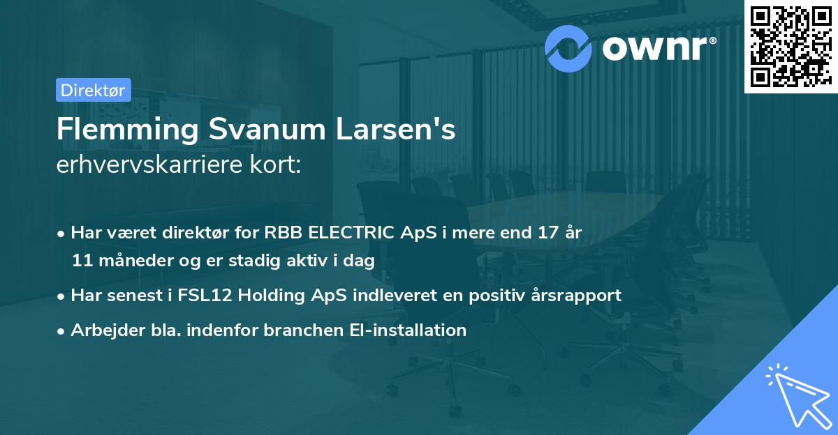 Flemming Svanum Larsen's erhvervskarriere kort