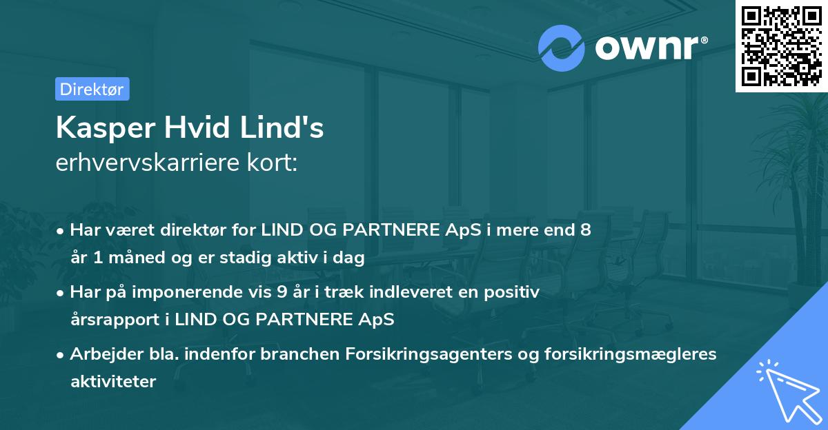 Kasper Hvid Lind's erhvervskarriere kort