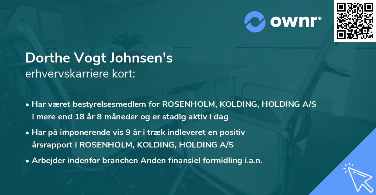 Dorthe Vogt Johnsen's erhvervskarriere kort