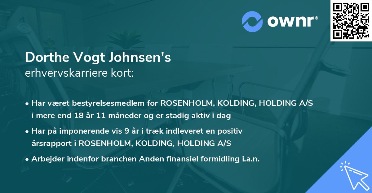 Dorthe Vogt Johnsen's erhvervskarriere kort