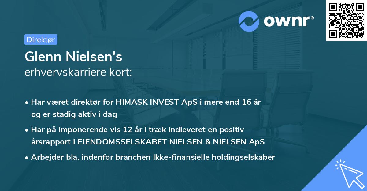 Glenn Nielsen's erhvervskarriere kort