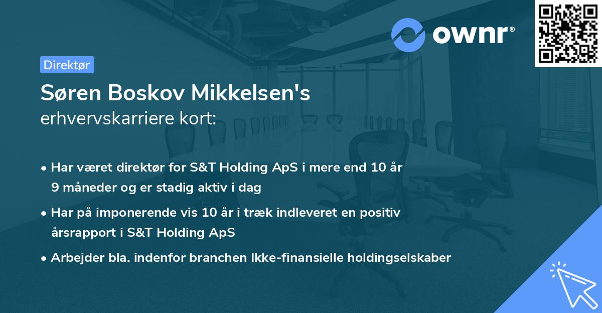 Søren Boskov Mikkelsen's erhvervskarriere kort