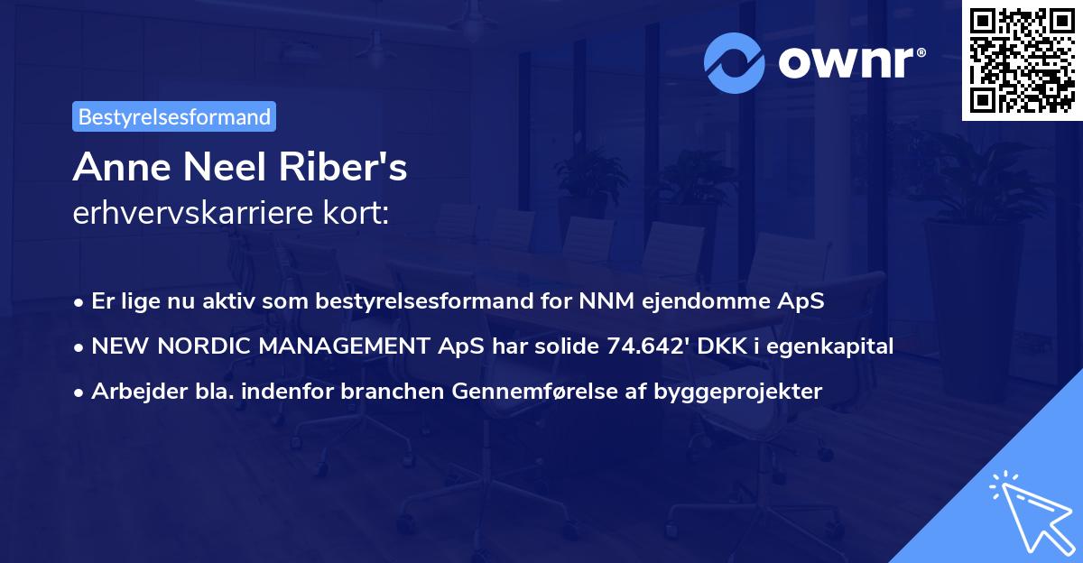 Anne Neel Riber's erhvervskarriere kort