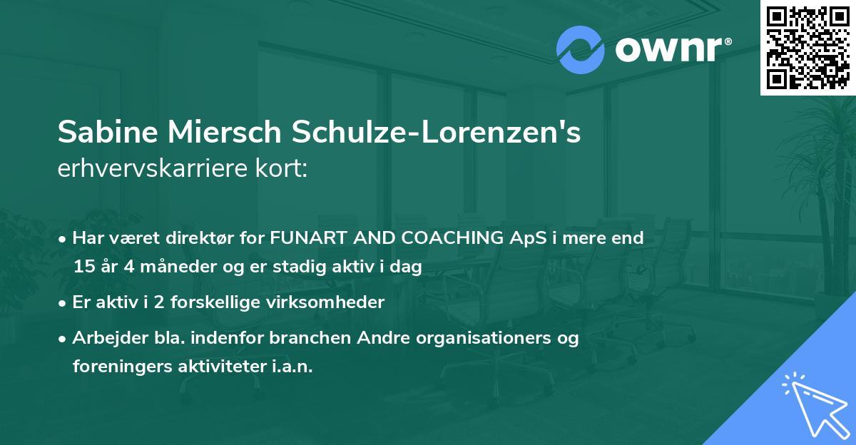 Sabine Miersch Schulze-Lorenzen's erhvervskarriere kort