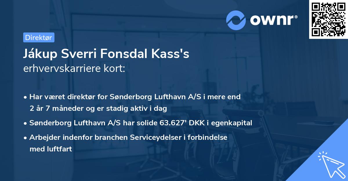 Jákup Sverri Fonsdal Kass's erhvervskarriere kort