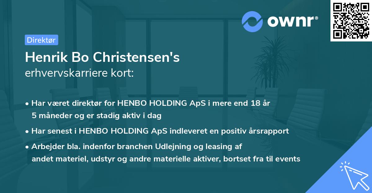 Henrik Bo Christensen's erhvervskarriere kort