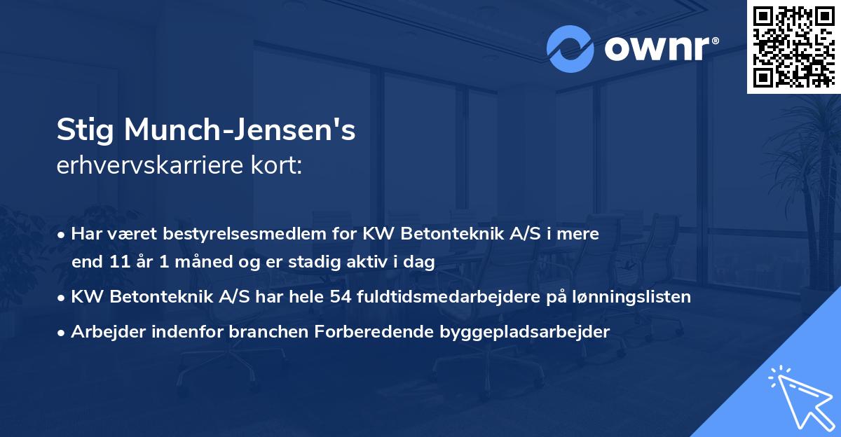 Stig Munch-Jensen's erhvervskarriere kort
