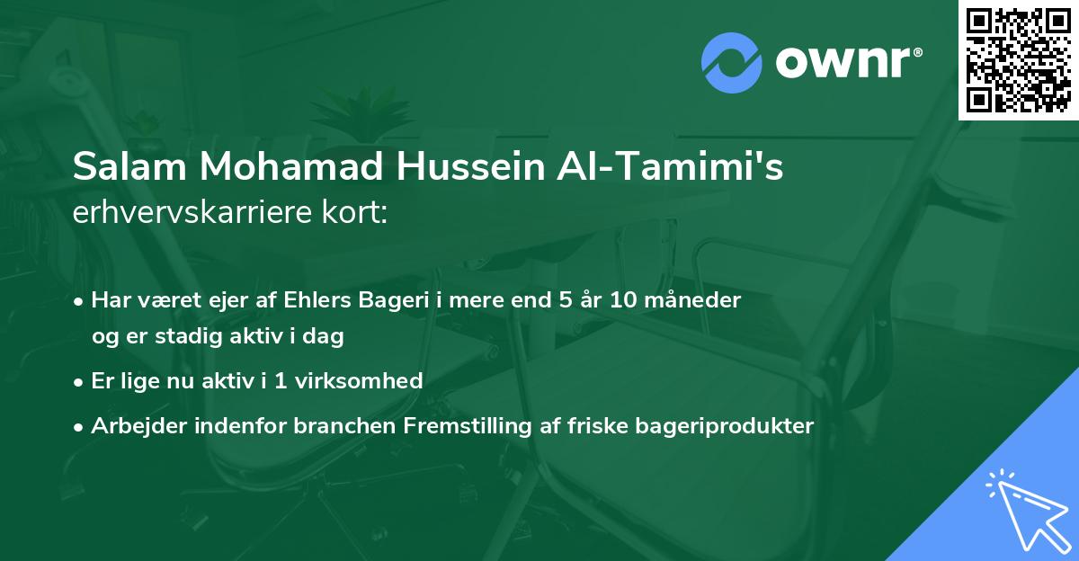 Salam Mohamad Hussein Al-Tamimi's erhvervskarriere kort