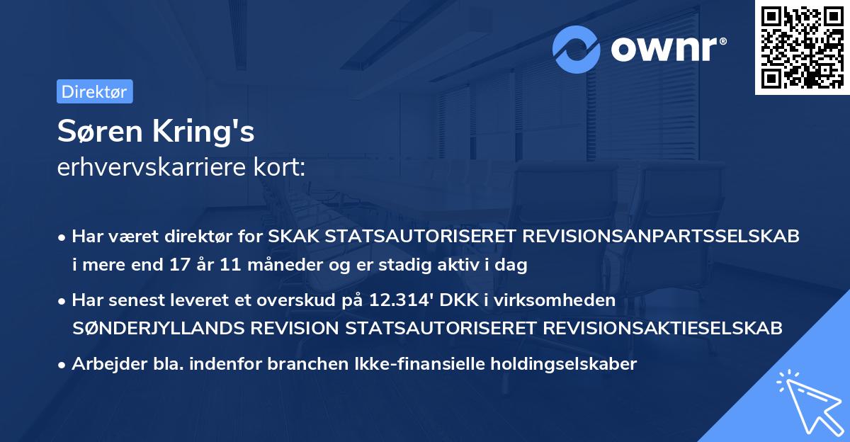 Søren Kring's erhvervskarriere kort