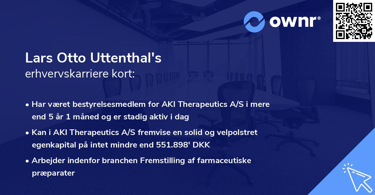 Lars Otto Uttenthal's erhvervskarriere kort