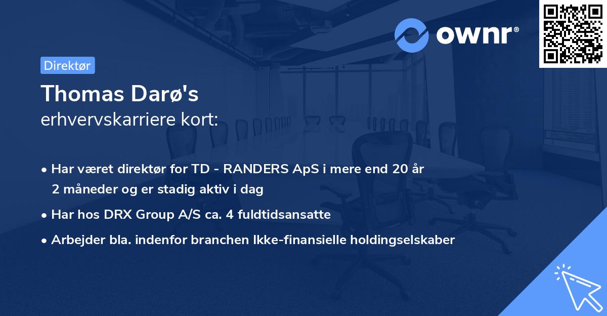 Thomas Darø's erhvervskarriere kort