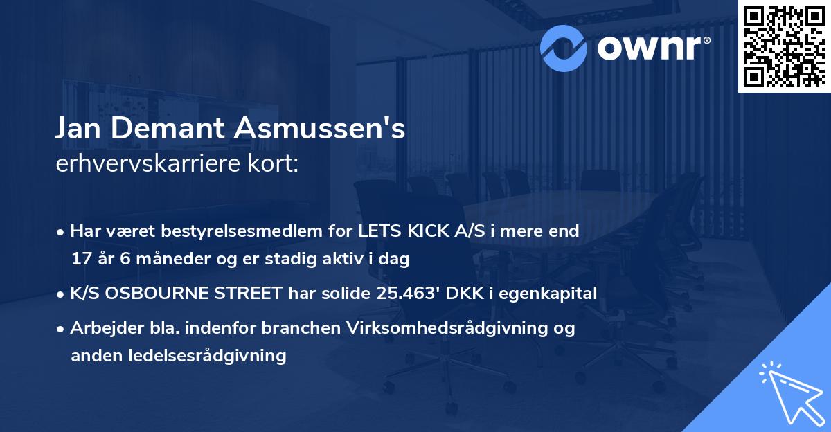 Jan Demant Asmussen's erhvervskarriere kort