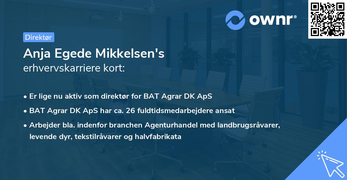 Anja Egede Mikkelsen's erhvervskarriere kort