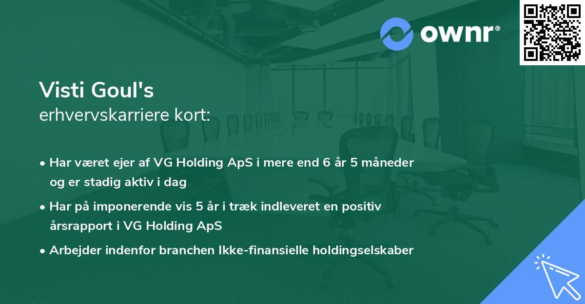 Visti Goul's erhvervskarriere kort
