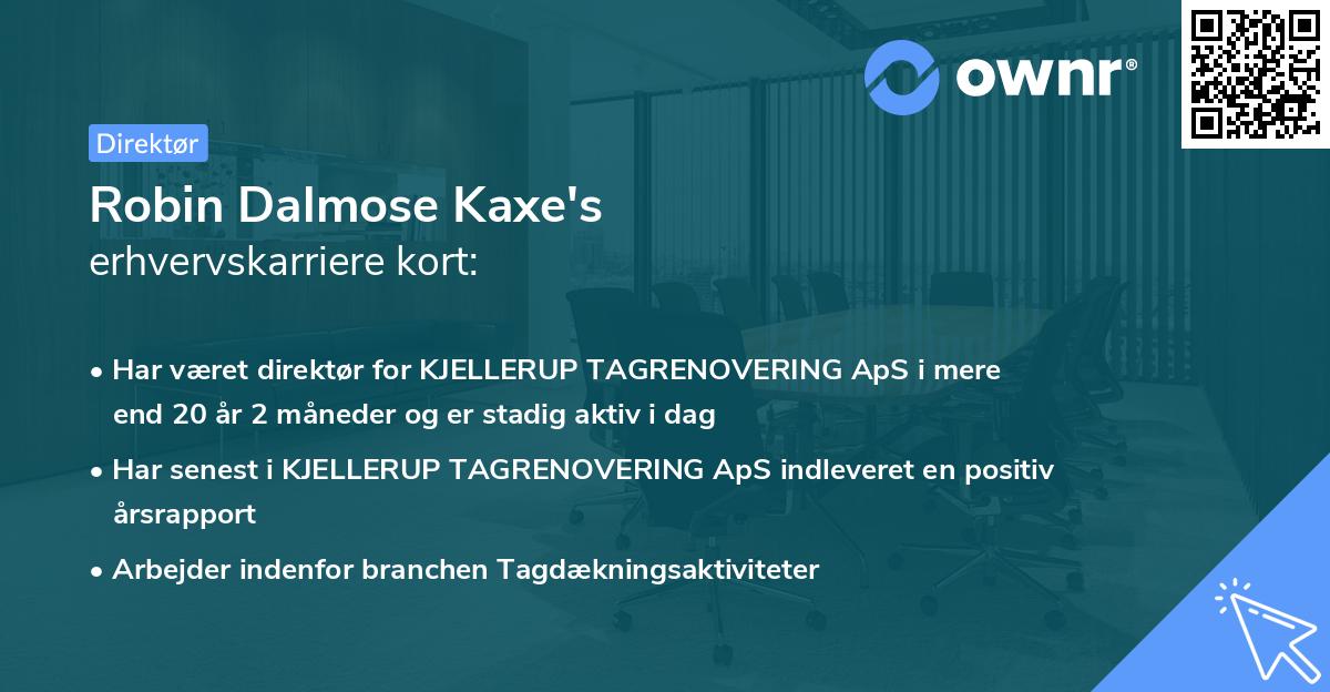 Robin Dalmose Kaxe's erhvervskarriere kort