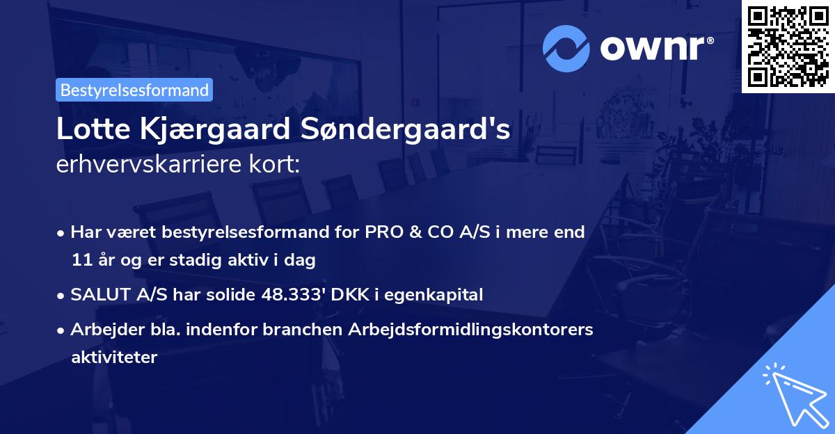 Lotte Kjærgaard Søndergaard's erhvervskarriere kort