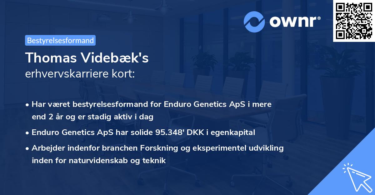 Thomas Videbæk's erhvervskarriere kort