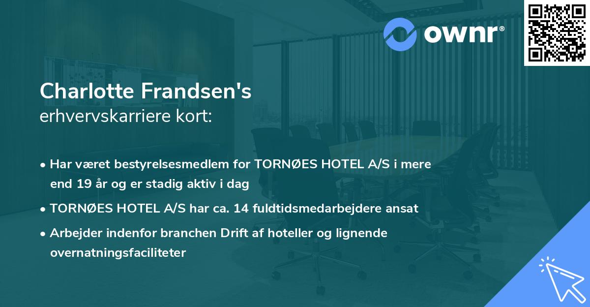 Charlotte Frandsen's erhvervskarriere kort