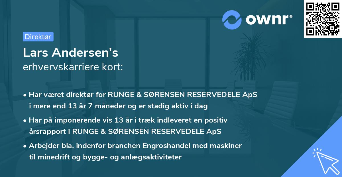 Lars Andersen's erhvervskarriere kort
