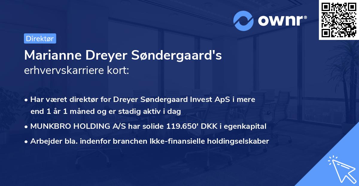 Marianne Dreyer Søndergaard's erhvervskarriere kort
