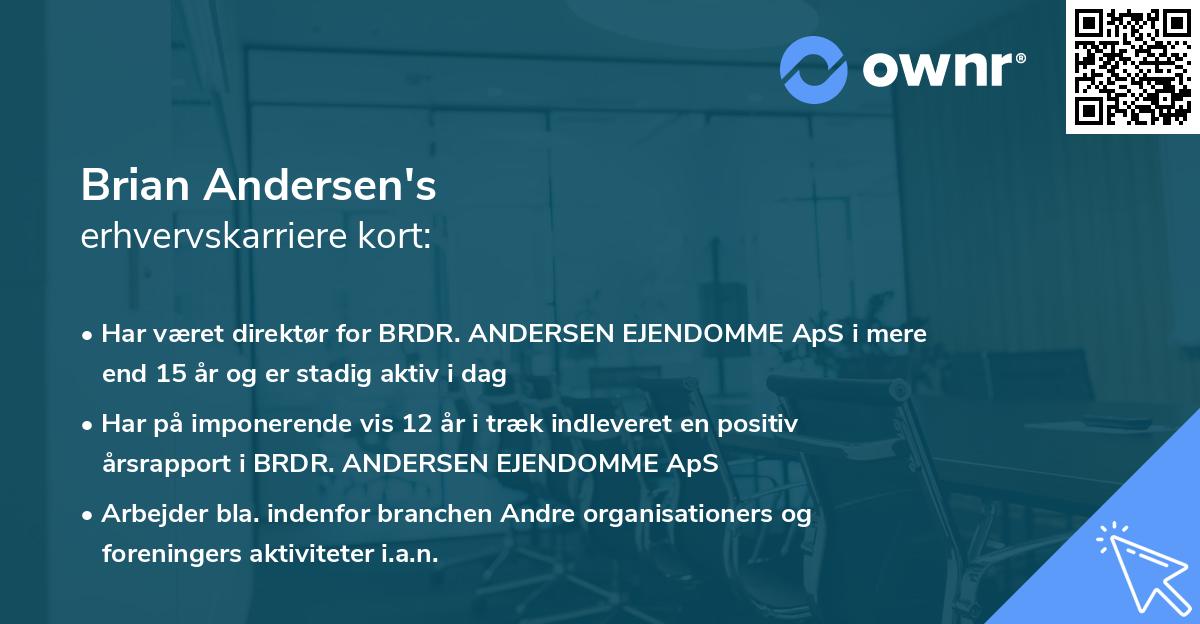Brian Andersen's erhvervskarriere kort