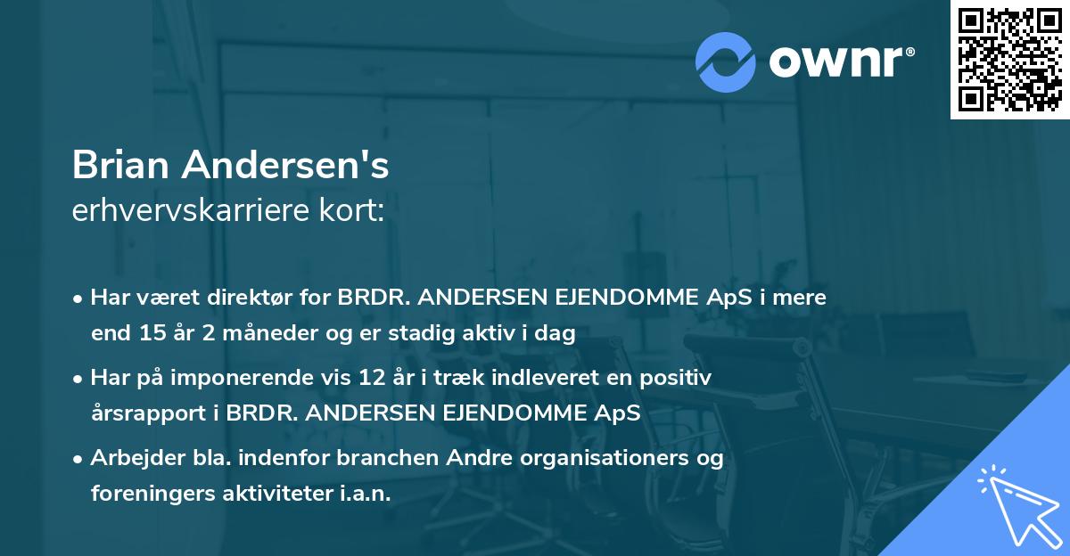 Brian Andersen's erhvervskarriere kort
