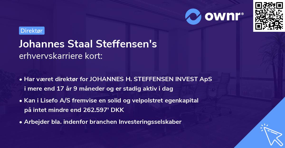 Johannes Staal Steffensen's erhvervskarriere kort