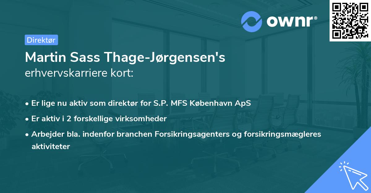 Martin Sass Thage-Jørgensen's erhvervskarriere kort
