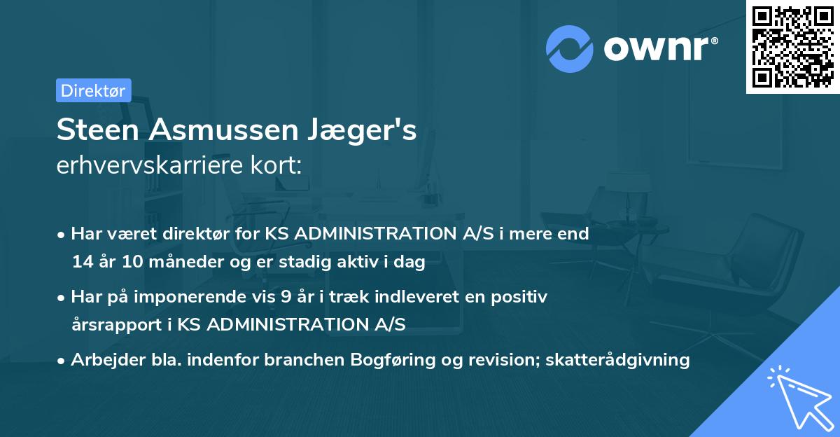 Steen Asmussen Jæger's erhvervskarriere kort
