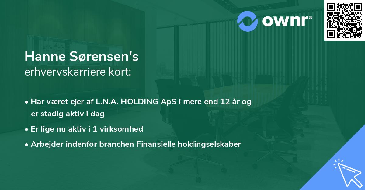 Hanne Sørensen's erhvervskarriere kort