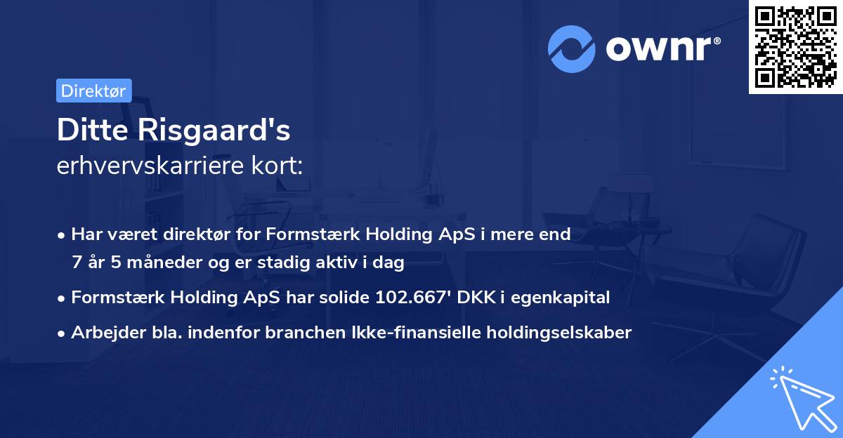 Ditte Risgaard's erhvervskarriere kort