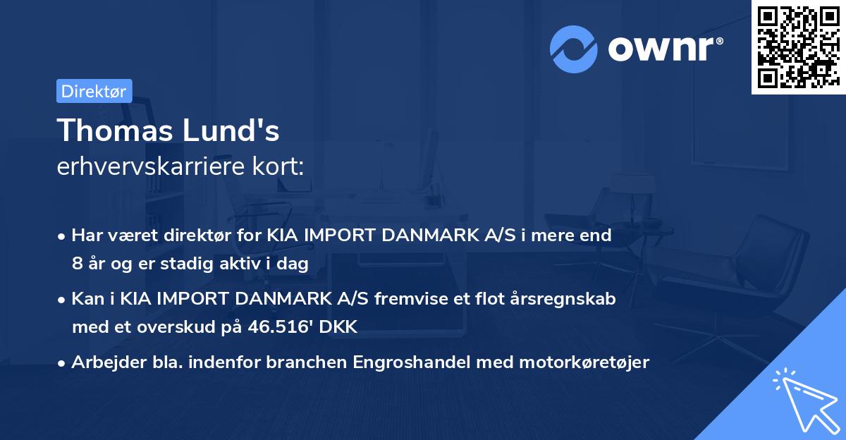 Thomas Lund's erhvervskarriere kort