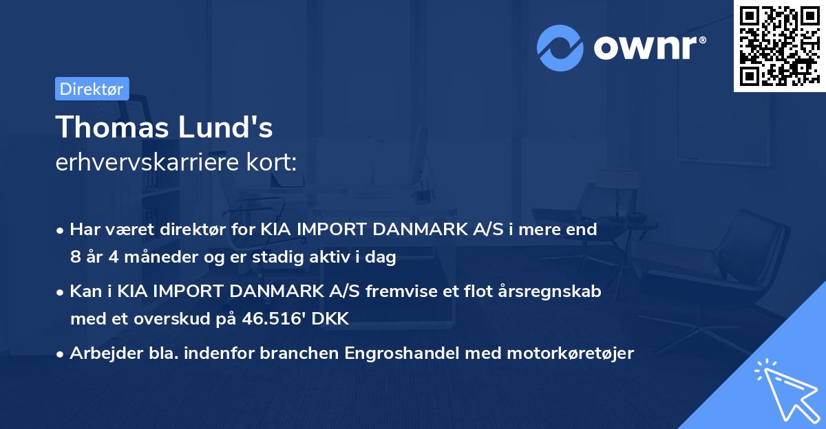 Thomas Lund's erhvervskarriere kort